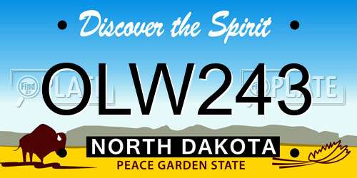 OLW243 North Dakota License Plate