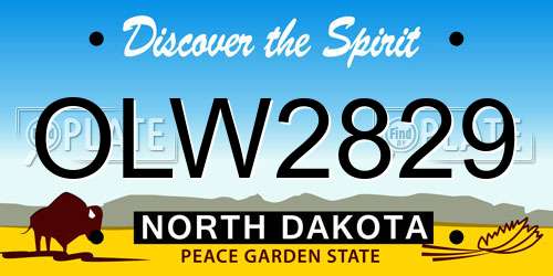OLW2829 North Dakota License Plate