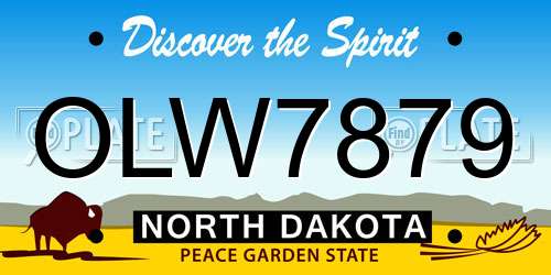 OLW7879 North Dakota License Plate