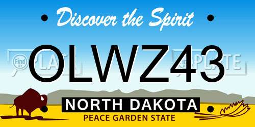 OLWZ43 North Dakota License Plate