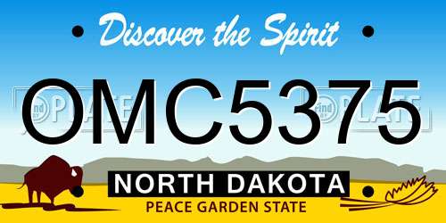 OMC5375 North Dakota License Plate