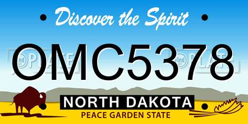 OMC5378 North Dakota License Plate