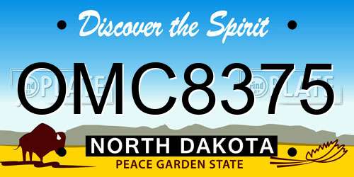 OMC8375 North Dakota License Plate