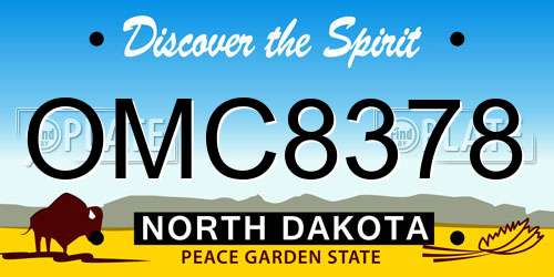 OMC8378 North Dakota License Plate