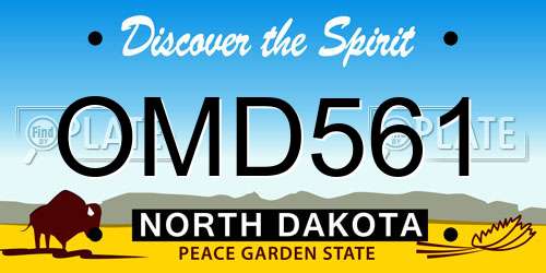 OMD561 North Dakota License Plate