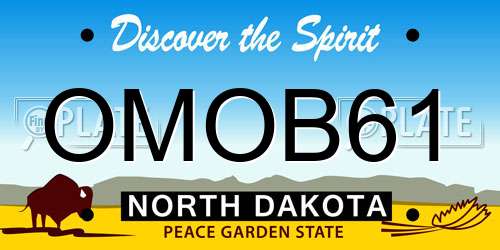 OMOB61 North Dakota License Plate