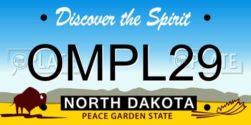 OMPL29 North Dakota License Plate