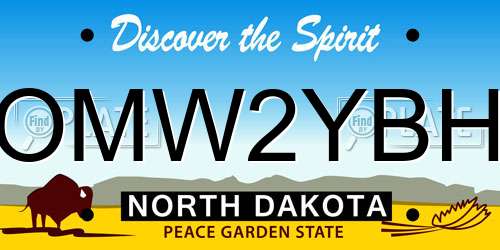 OMW2YBH North Dakota License Plate