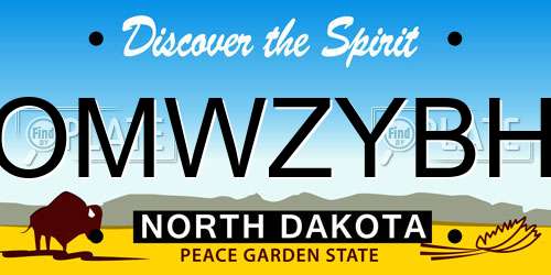 OMWZYBH North Dakota License Plate