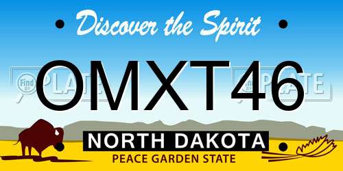 OMXT46 North Dakota License Plate