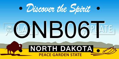 ONB06T North Dakota License Plate