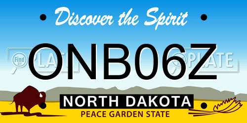 ONB06Z North Dakota License Plate