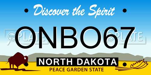ONBO67 North Dakota License Plate