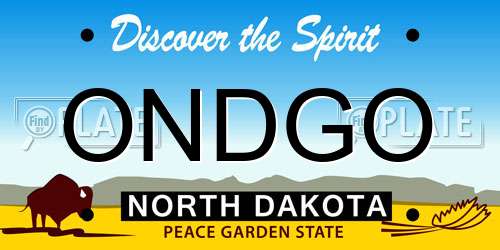 ONDGO North Dakota License Plate