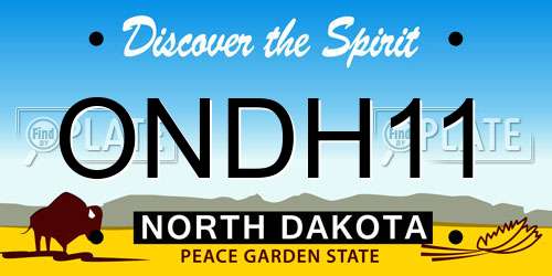 ONDH11 North Dakota License Plate