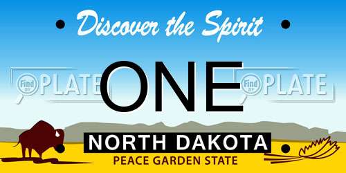 ONE North Dakota License Plate