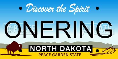 ONERING North Dakota License Plate
