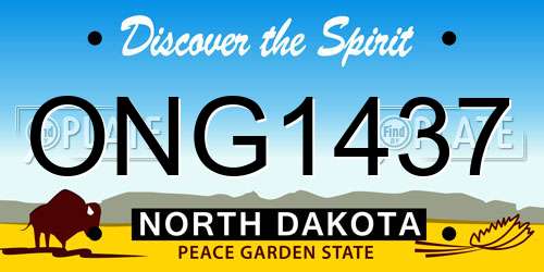 ONG1437 North Dakota License Plate