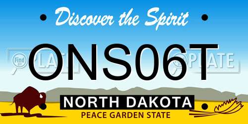 ONS06T North Dakota License Plate
