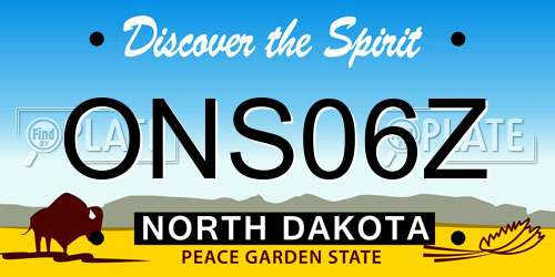 ONS06Z North Dakota License Plate