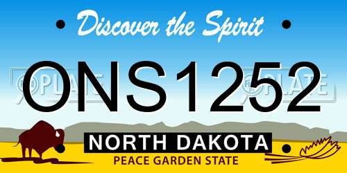 ONS1252 North Dakota License Plate