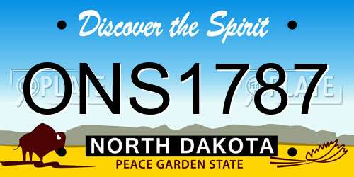 ONS1787 North Dakota License Plate