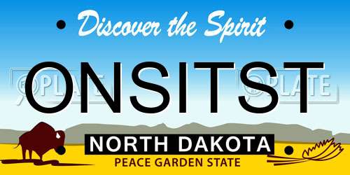 ONSITST North Dakota License Plate