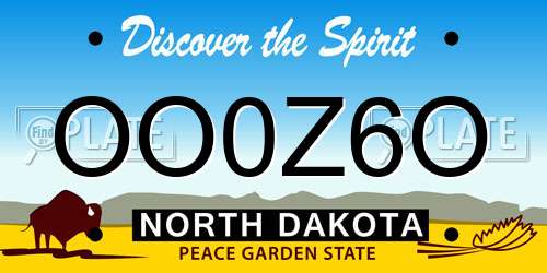 OO0Z6O North Dakota License Plate