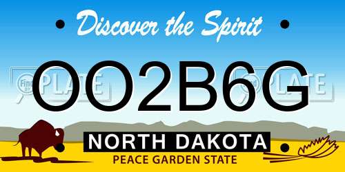 OO2B6G North Dakota License Plate