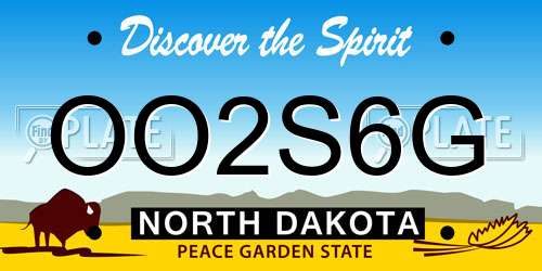OO2S6G North Dakota License Plate
