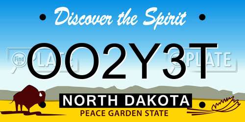OO2Y3T North Dakota License Plate