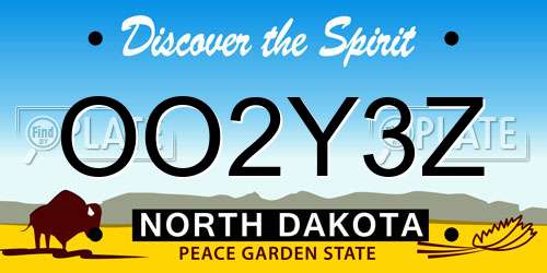 OO2Y3Z North Dakota License Plate