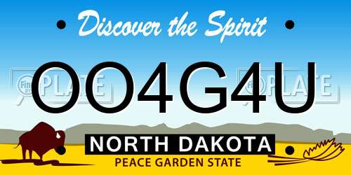 OO4G4U North Dakota License Plate