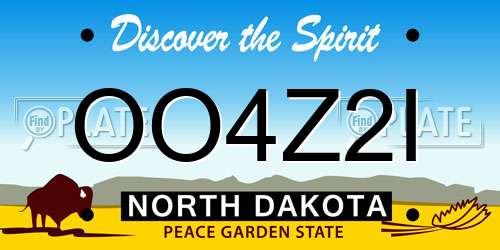 OO4Z2I North Dakota License Plate