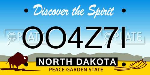 OO4Z7I North Dakota License Plate