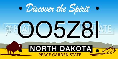 OO5Z8I North Dakota License Plate