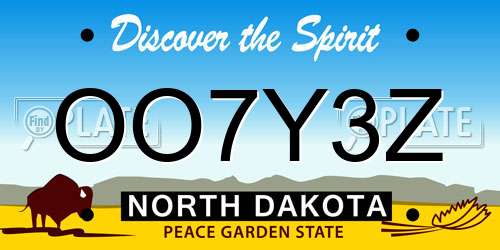 OO7Y3Z North Dakota License Plate