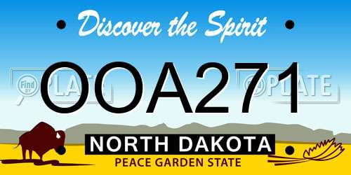OOA271 North Dakota License Plate