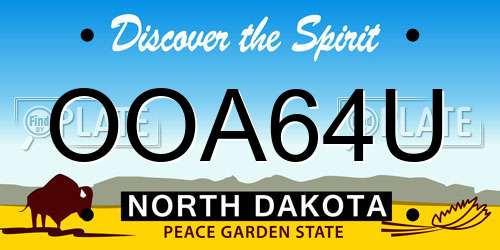 OOA64U North Dakota License Plate