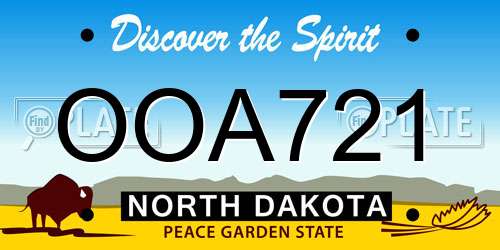 OOA721 North Dakota License Plate
