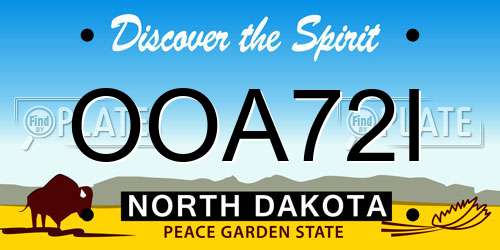 OOA72I North Dakota License Plate