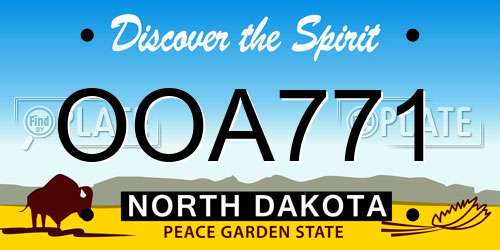 OOA771 North Dakota License Plate