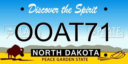 OOAT71 North Dakota License Plate