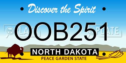 OOB251 North Dakota License Plate
