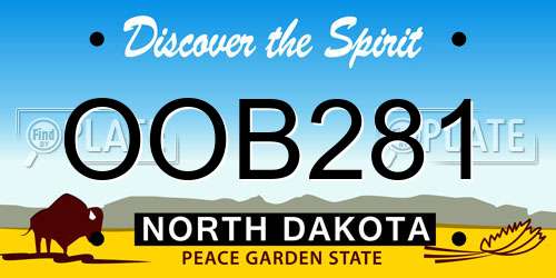 OOB281 North Dakota License Plate