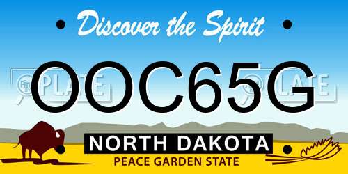 OOC65G North Dakota License Plate