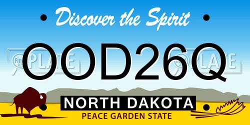 OOD26Q North Dakota License Plate