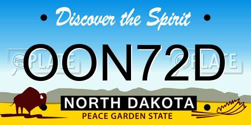 OON72D North Dakota License Plate