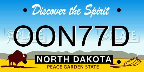 OON77D North Dakota License Plate
