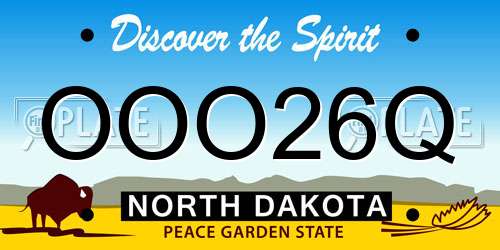 OOO26Q North Dakota License Plate